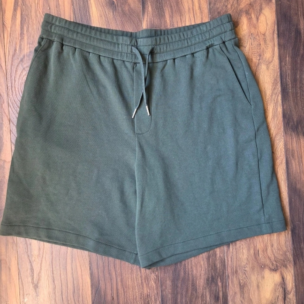 Armani Exchange Men's Olive Drawstring Athletic Shorts
